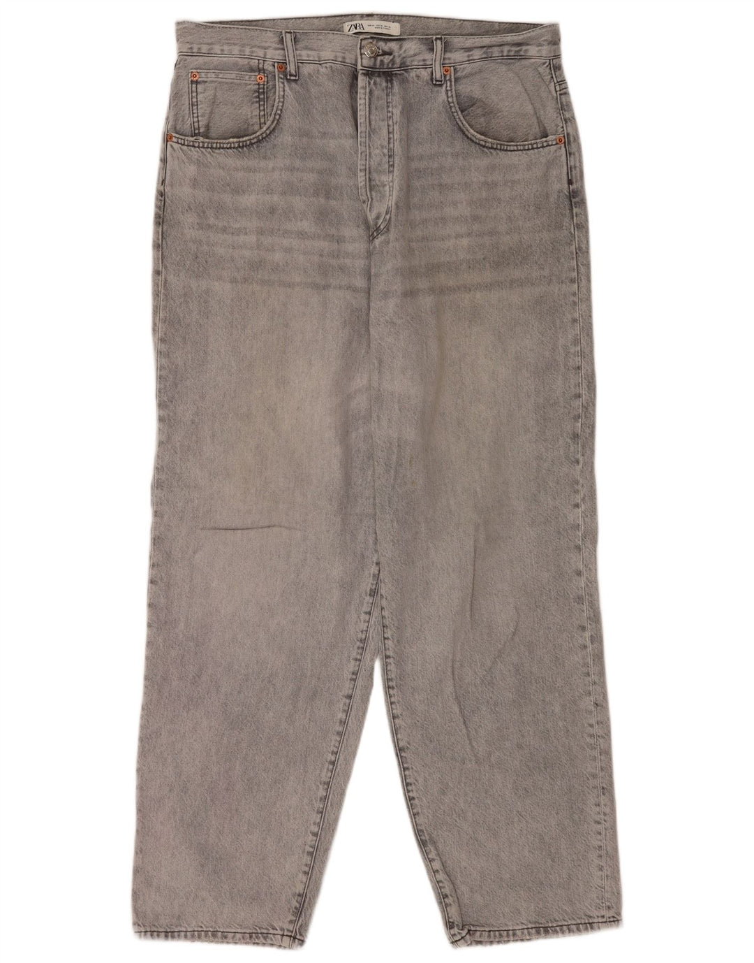 Jeans dritti da uomo Zara EU 44 Large W34 L30 Cotone grigio