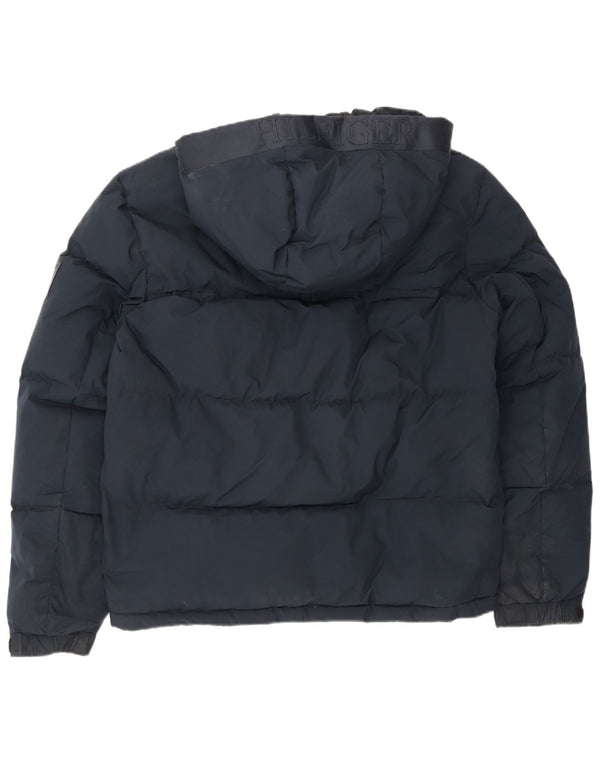 Giacca imbottita con cappuccio da uomo Tommy Hilfiger UK 38 poliestere medio blu navy