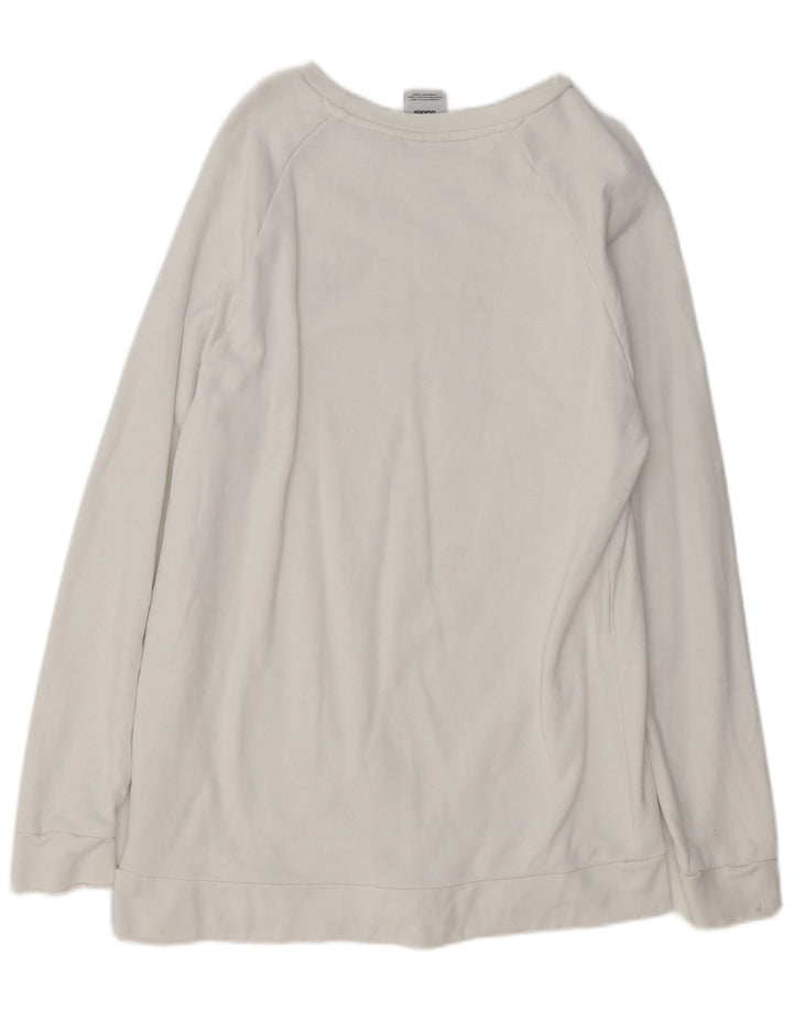 Felpa da uomo ADIDAS maglione grande cotone bianco