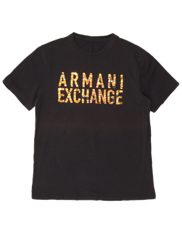 T-shirt grafica da uomo Armani Exchange Top piccola nera