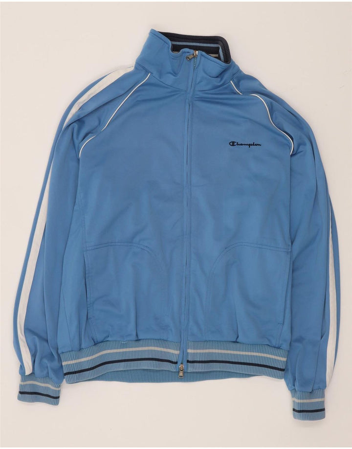 Giacca da tuta da uomo Champion in poliestere color block blu medio