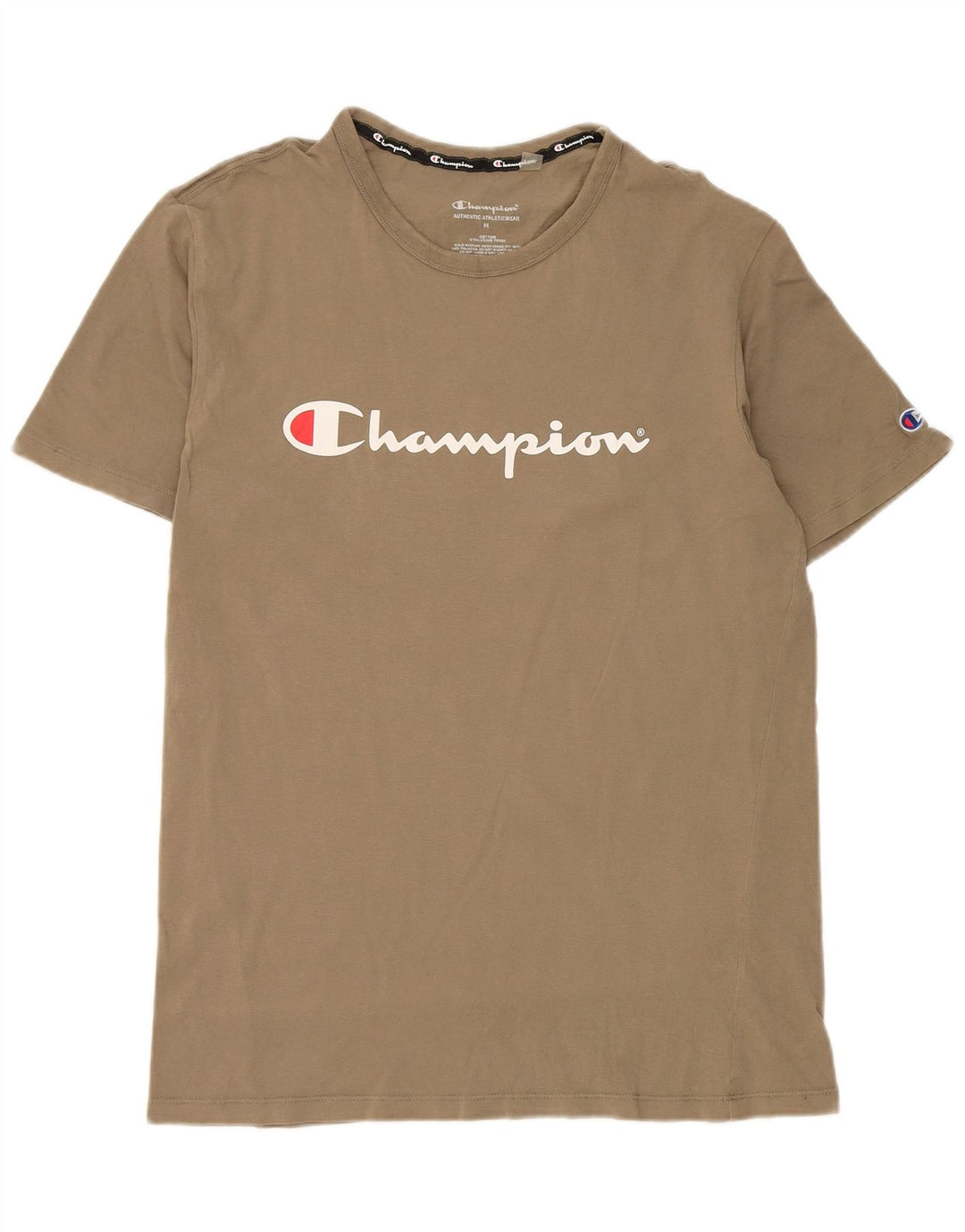 T-shirt grafica da uomo Champion Top in cotone kaki medio