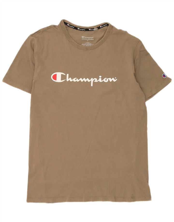 T-shirt grafica da uomo Champion Top in cotone kaki medio