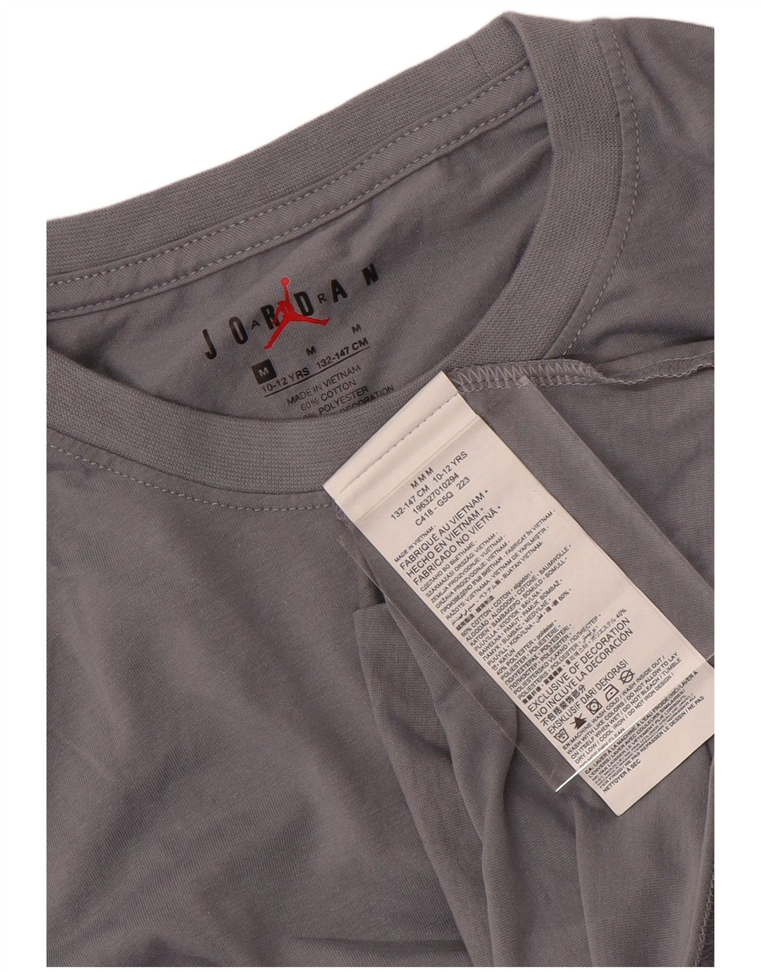 T-shirt JORDAN per ragazzi 10-11 anni in cotone tie dye grigio medio