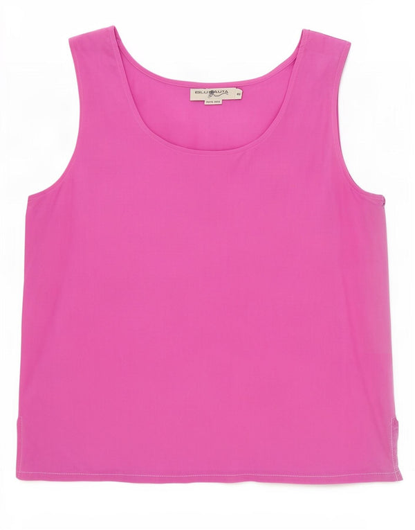 Blunauta Blusa Donna Senza Maniche Top IT 46 Large Rosa Seta