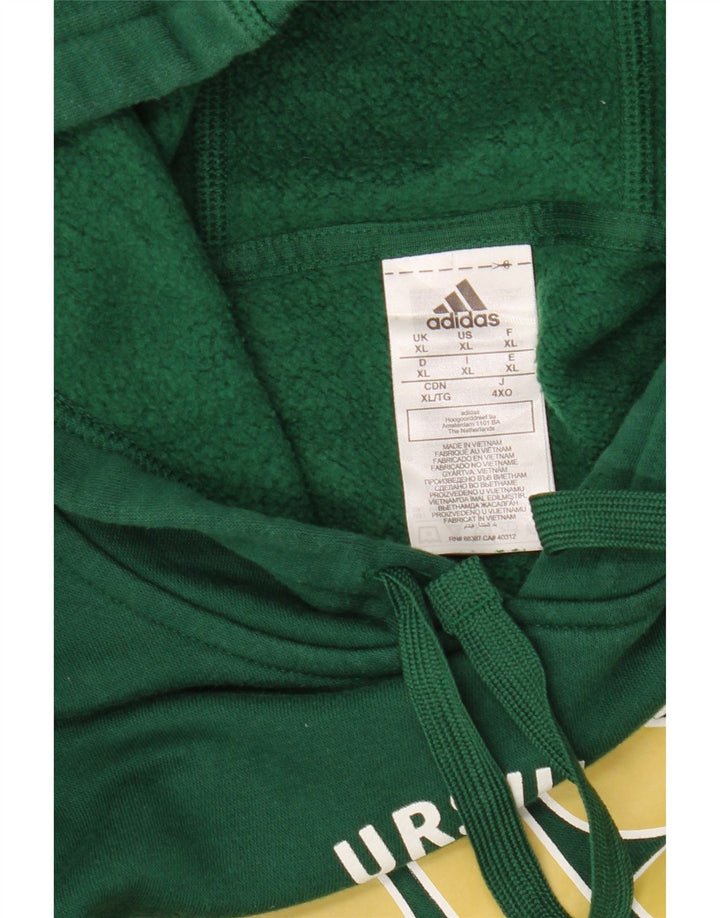 Felpa con cappuccio grafica da baseball da uomo ADIDAS XL in cotone verde