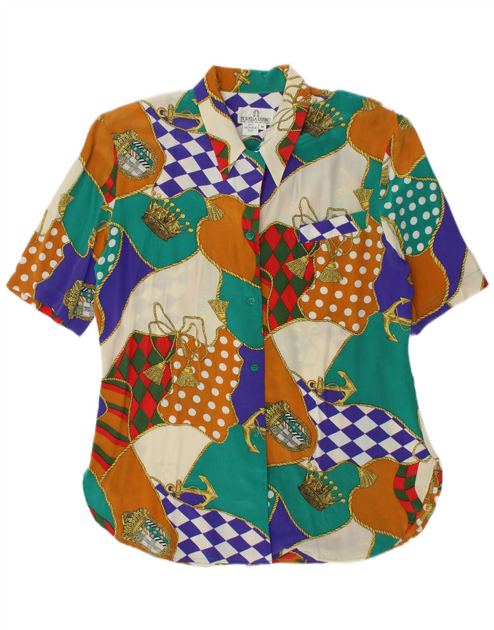 FIORELLA RUBINO Camicetta da donna UK 14 Patchwork multicolore medio