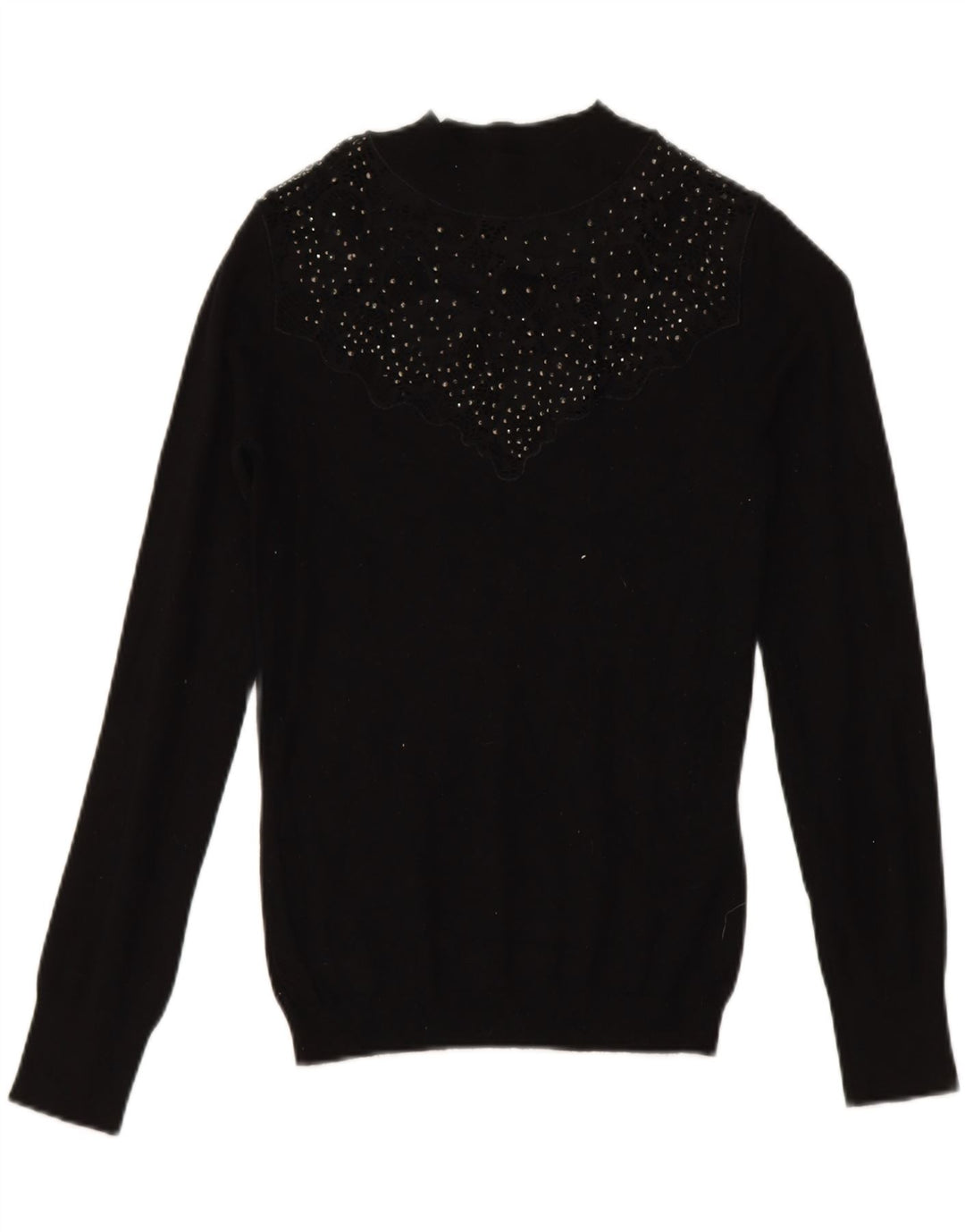 LIPSY Womens Turtle Neck Jumper Sweater UK 12 Medium Black Viscose Vintage Lipsy and Second-Hand Lipsy from Messina Hembry 