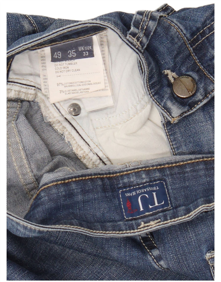 Jeans Straight Uomo Trussardi W33 L32 Blu Cotone