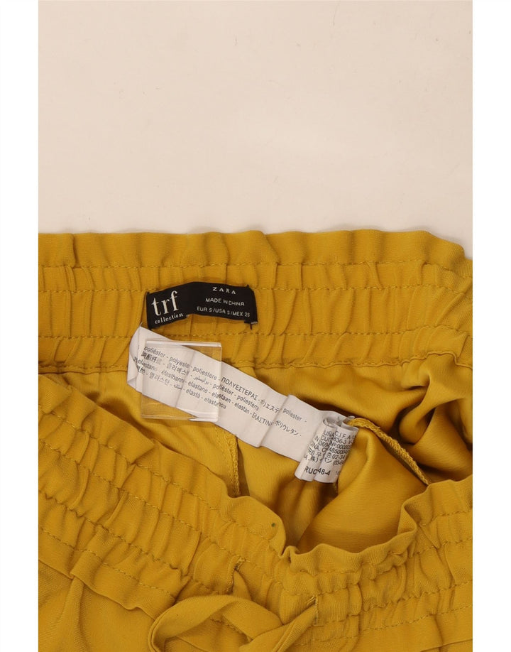 Pantaloni corti affusolati da donna ZARA piccoli W26 L25 poliestere giallo