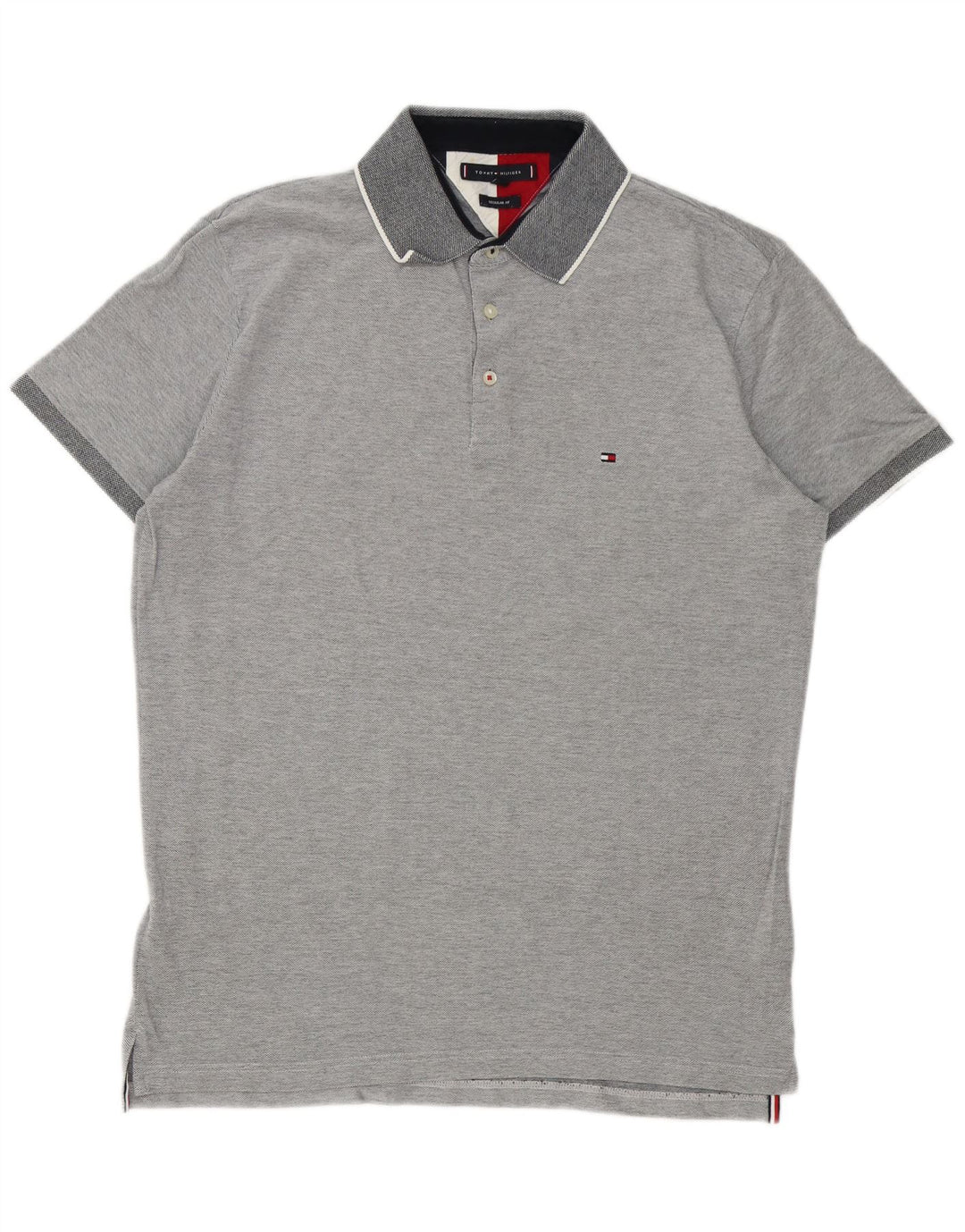 Polo da uomo vestibilità regolare Tommy Hilfiger Large in cotone grigio