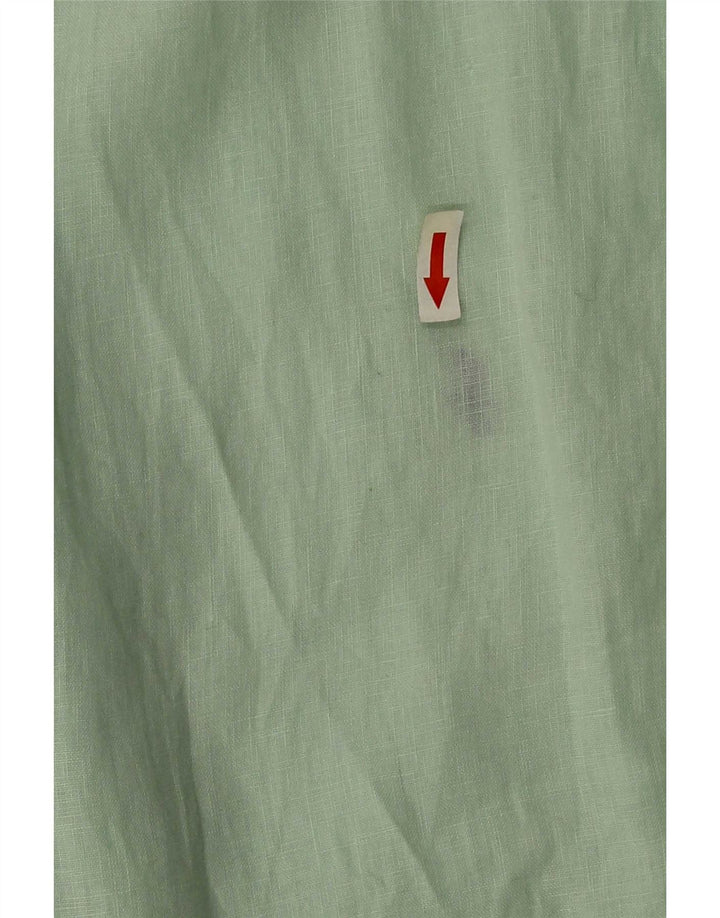 Camicia a maniche corte da uomo Ralph Lauren in lino verde medio