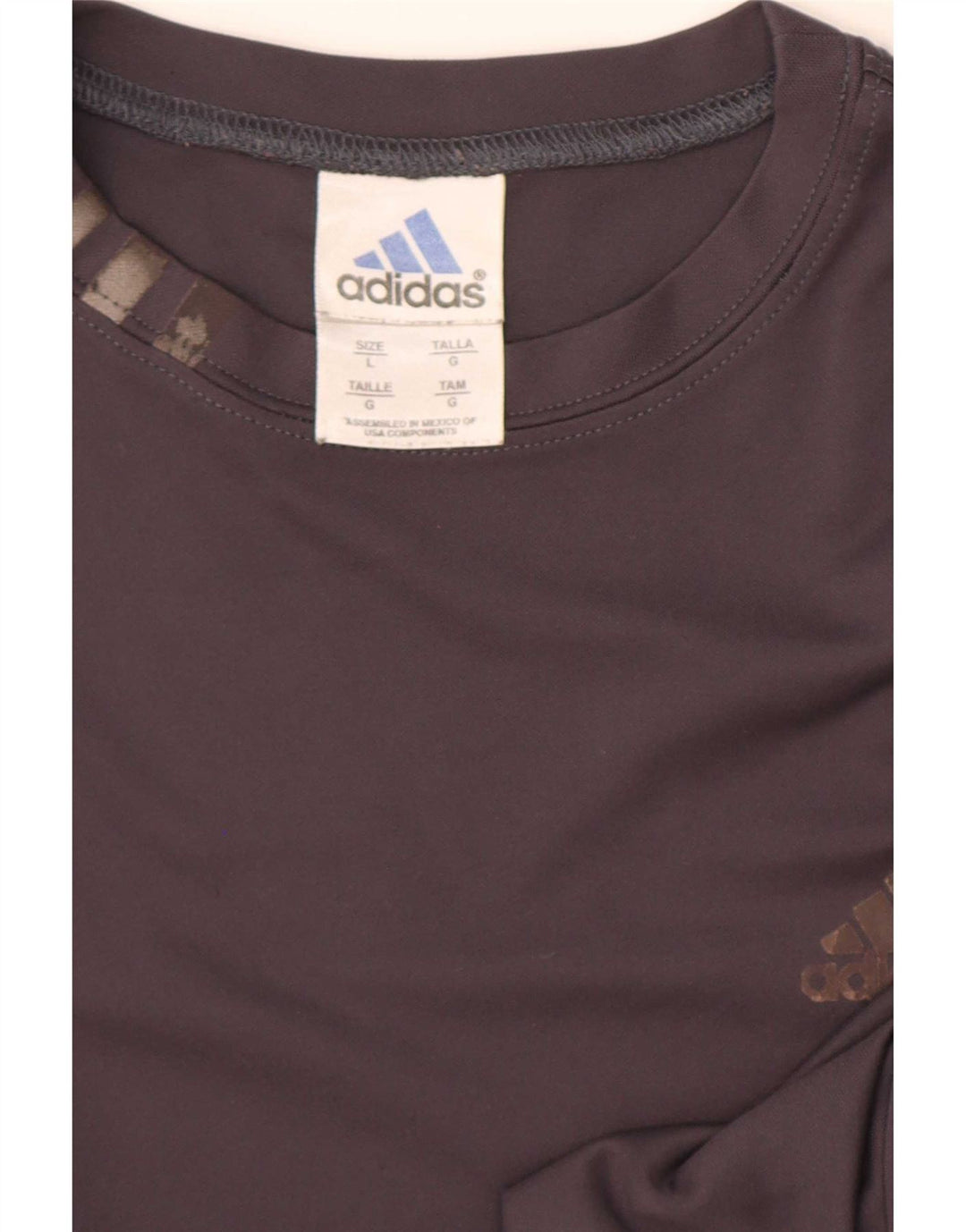 T-shirt Adidas da uomo Top grande in poliestere grigio