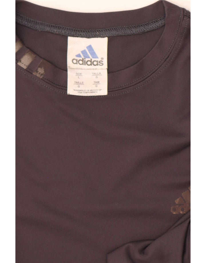 T-shirt Adidas da uomo Top grande in poliestere grigio