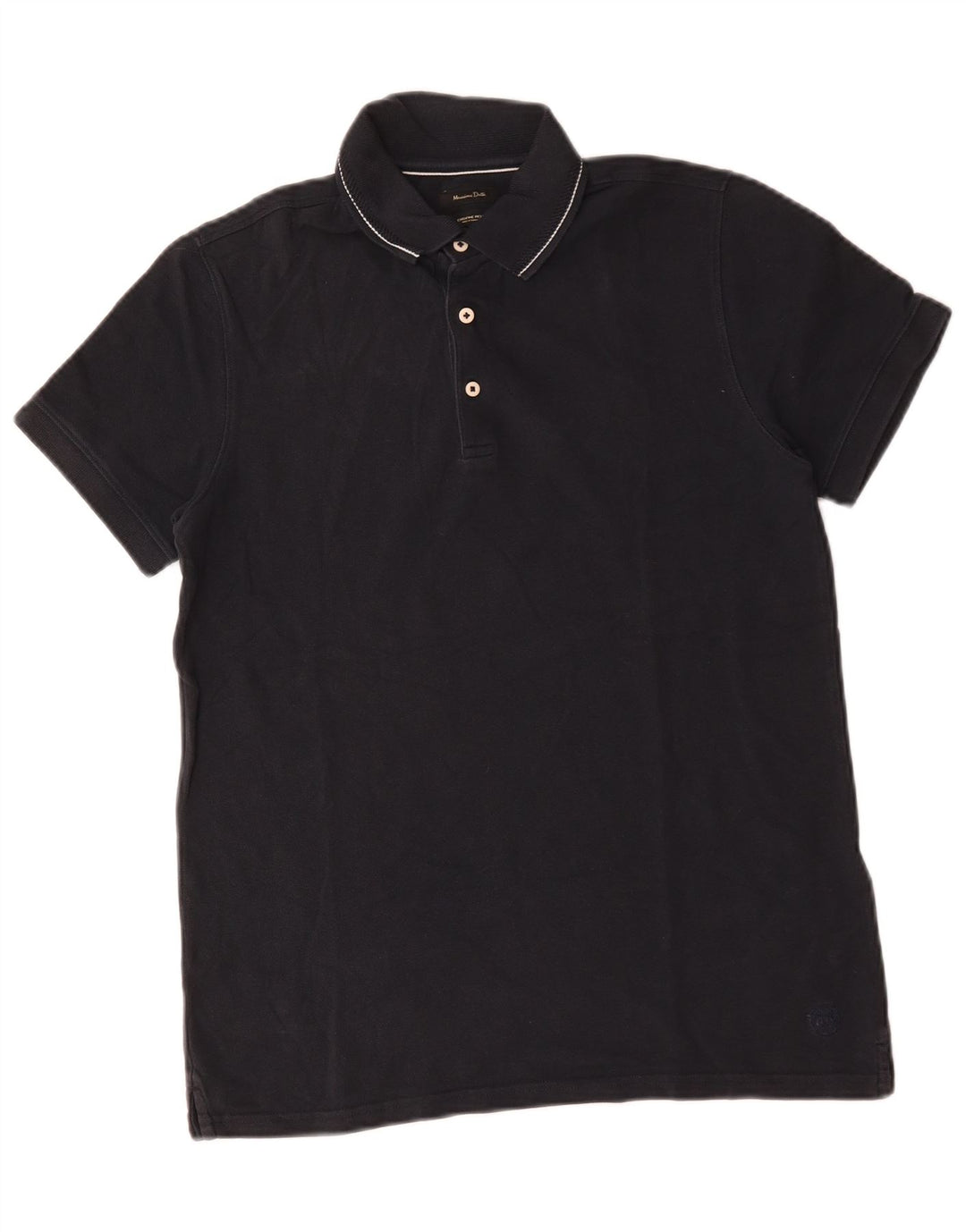 Polo da uomo Massimo Dutti in cotone blu navy medio