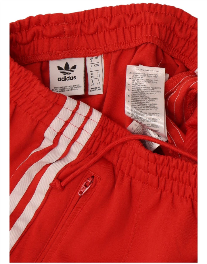 Pantaloni della tuta da donna Adidas UK 8 Small Rosso Cotone