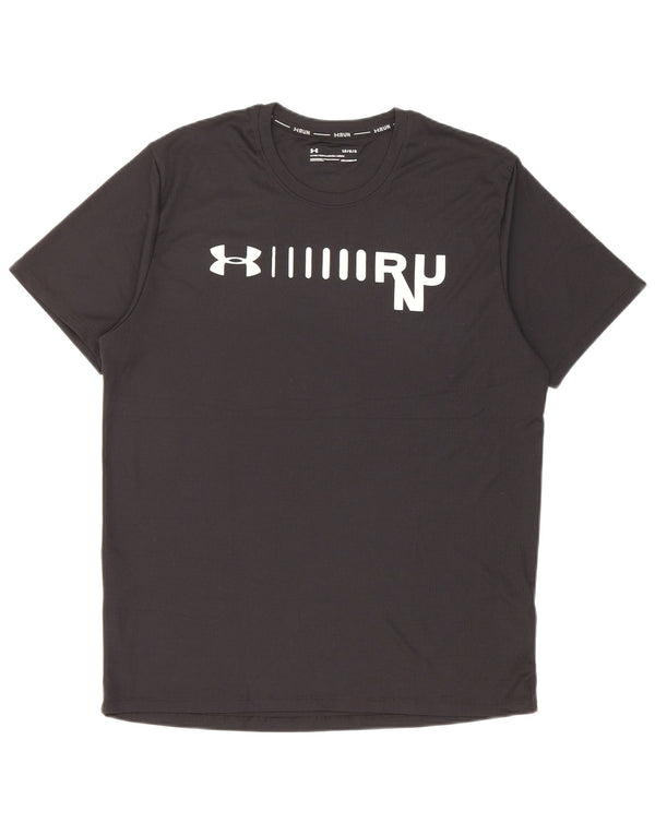 T-shirt grafica aderente da uomo Under Armour, grande, in poliestere nero
