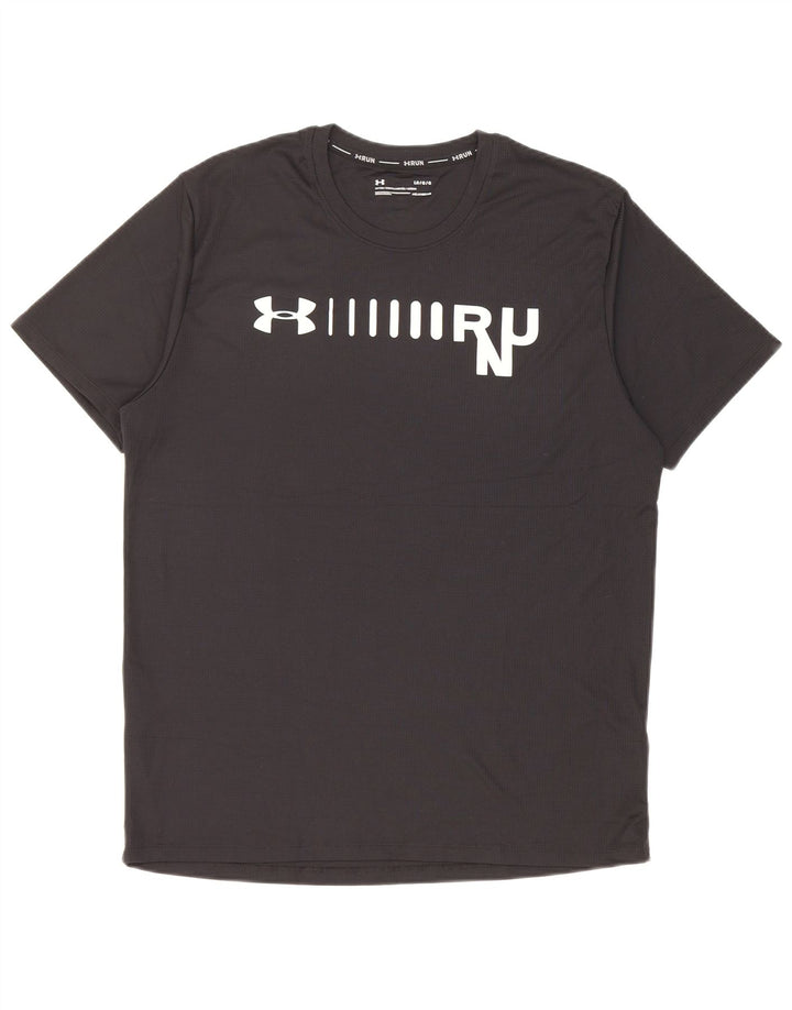 T-shirt grafica aderente da uomo Under Armour, grande, in poliestere nero