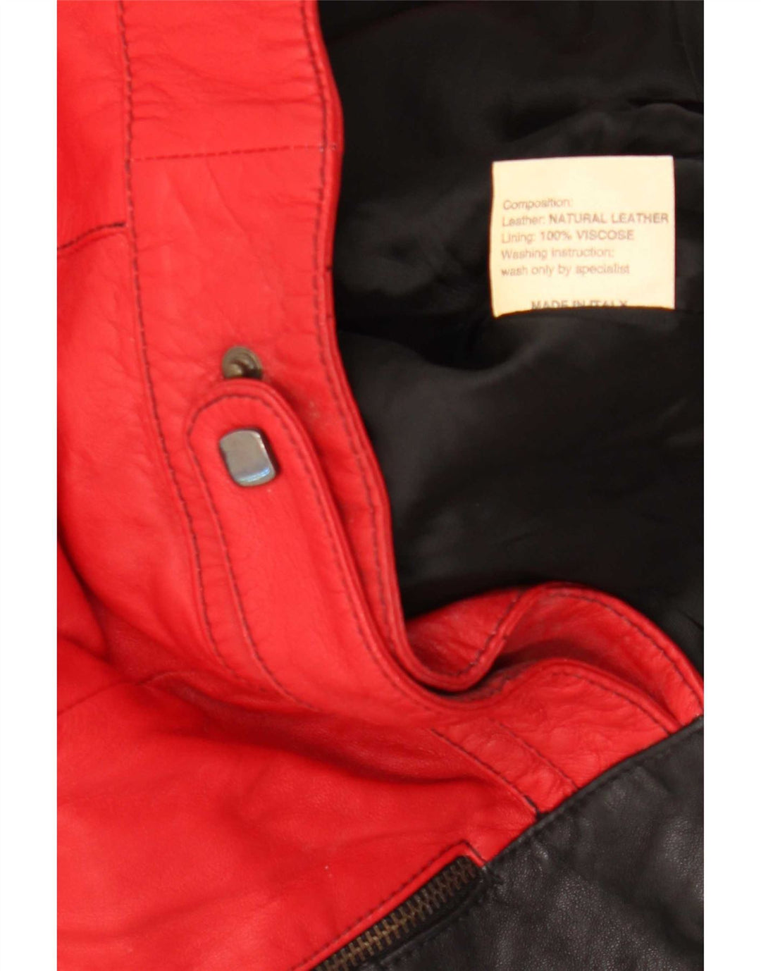 Giacca in pelle da donna David 2 UK 14 Pelle color block rosso medio
