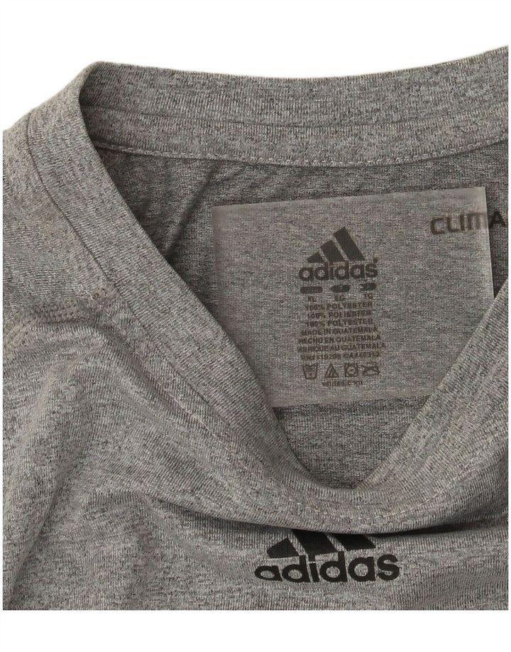 Adidas Uomo Fairmont Graphic Top Manica Lunga XL Grigio Poliestere