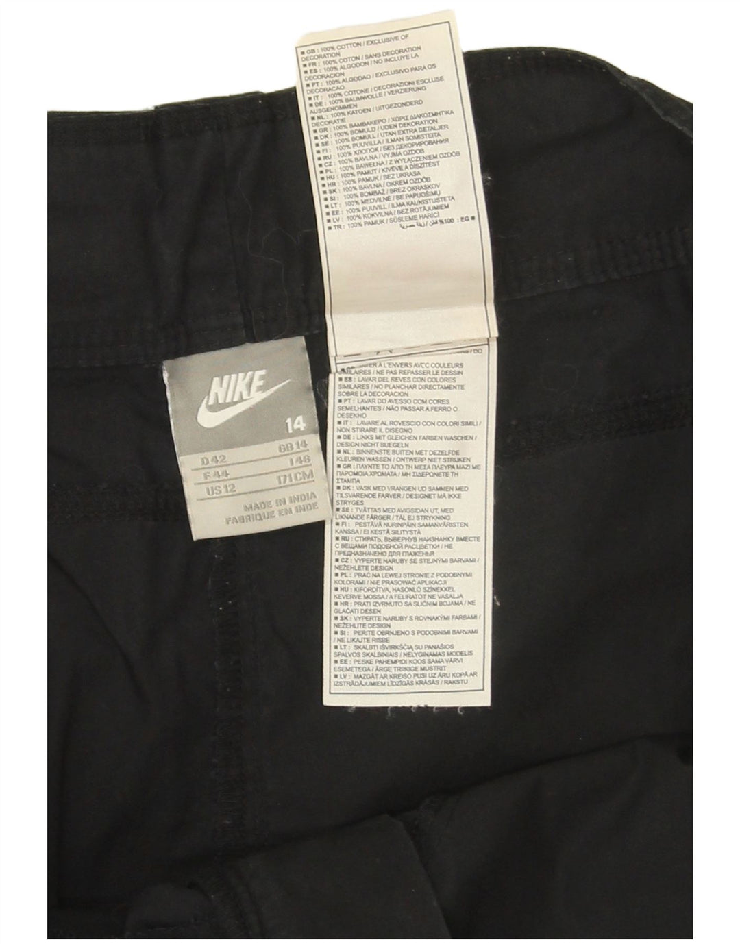 Gonna mini cargo Nike da donna UK 14 grande W34 cotone nero