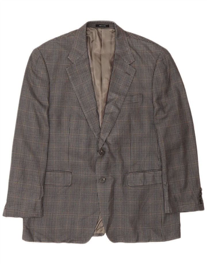 Giacca blazer a 2 bottoni da uomo Chaps UK 42 XL pied de poule grigio