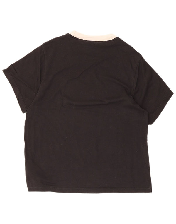 T-shirt da donna Adidas Top UK 10 piccola in cotone nero