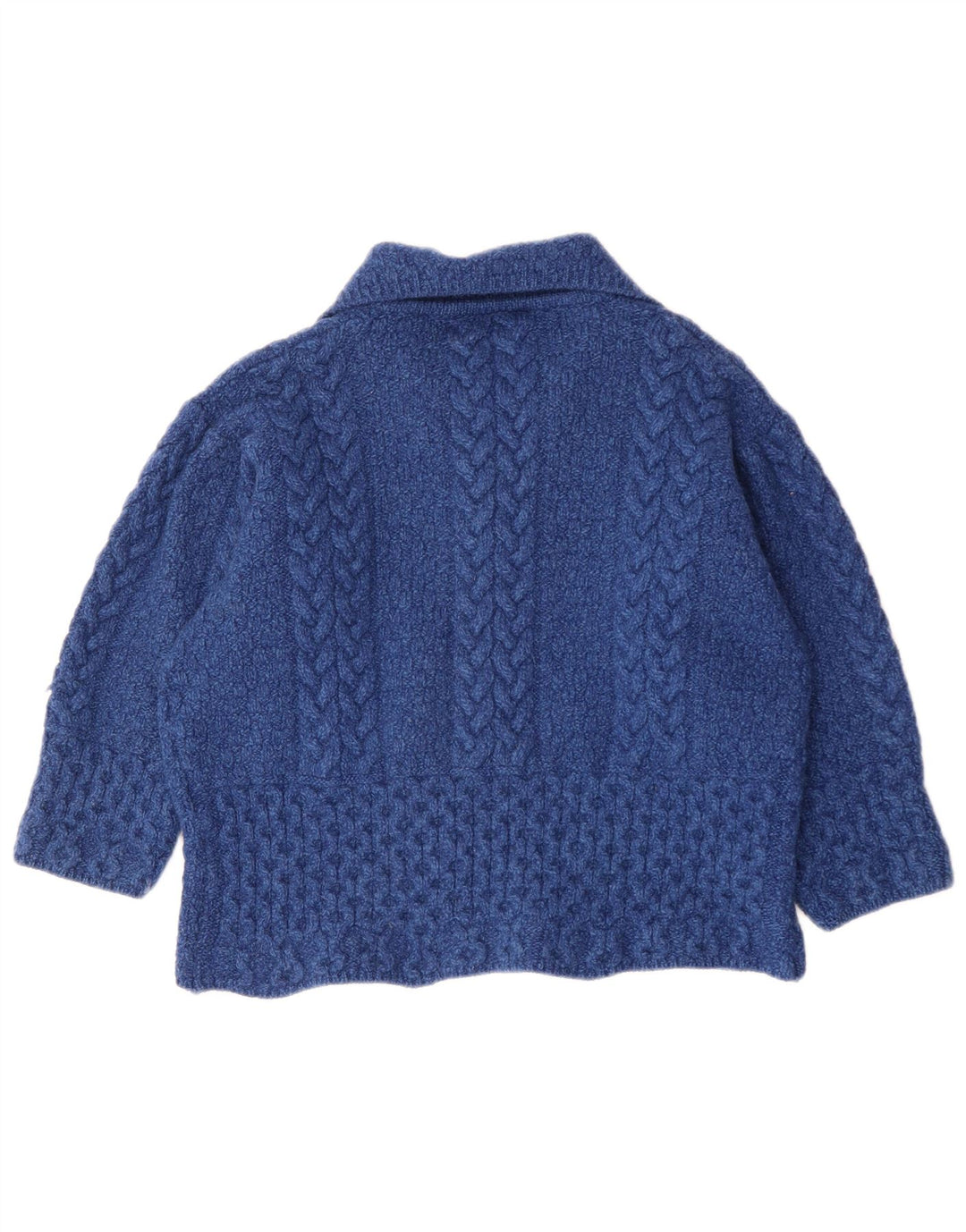 Maglione cardigan da donna Blarney UK 16 grande lana merino blu