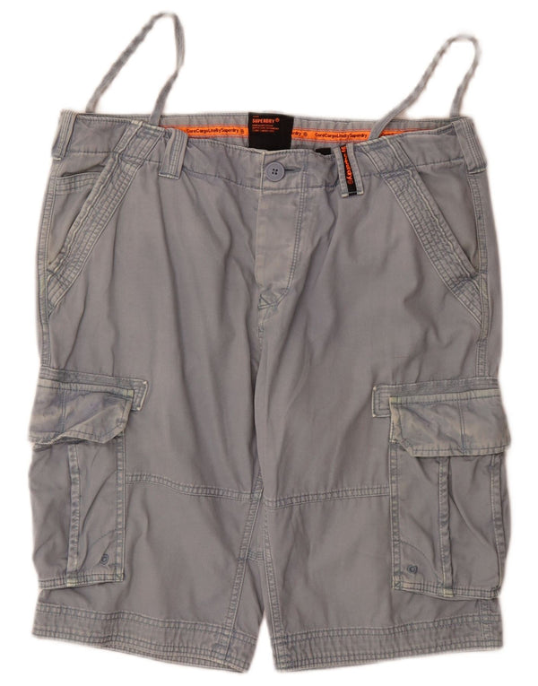 Pantaloncini cargo da uomo Superdry W36 Large in cotone blu