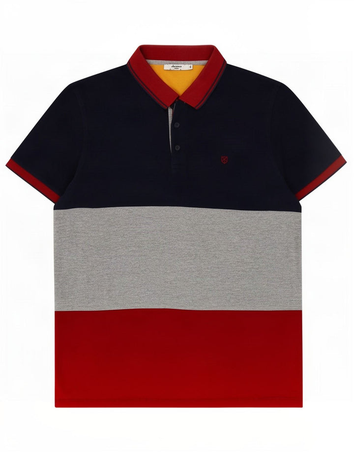 Polo da uomo Jack & Jones XL in cotone color block multicolore