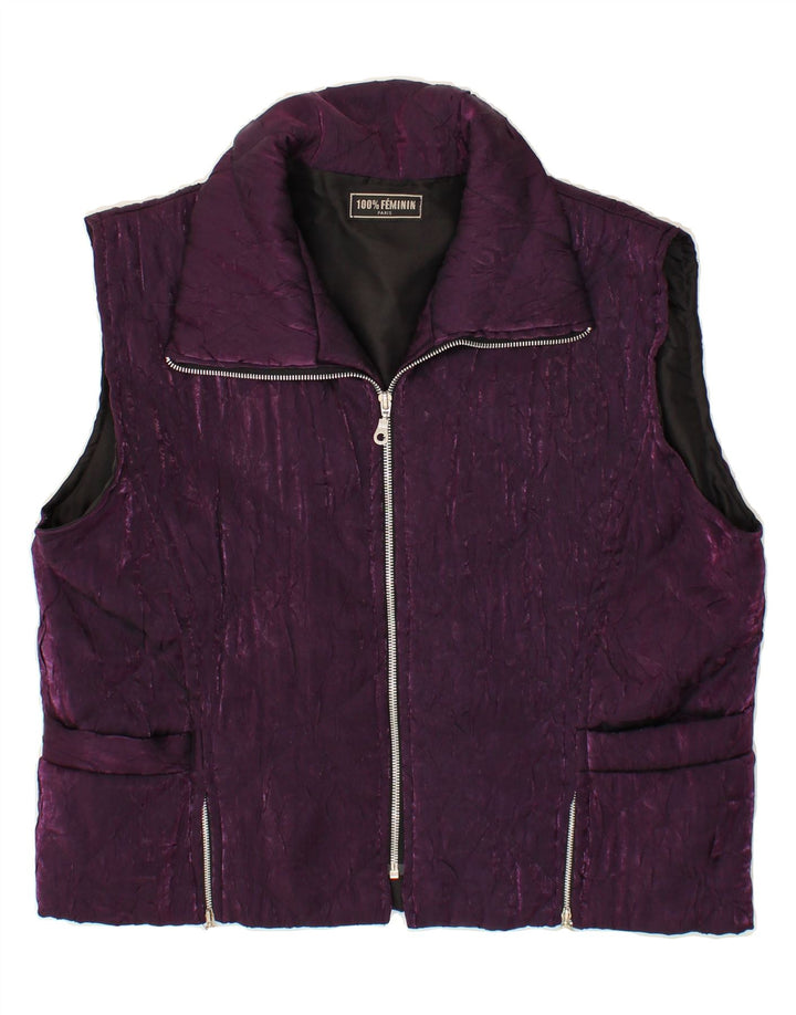VINTAGE Womens Padded Gilet UK 16 Large Purple Vintage Vintage and Second-Hand Vintage from Messina Hembry 