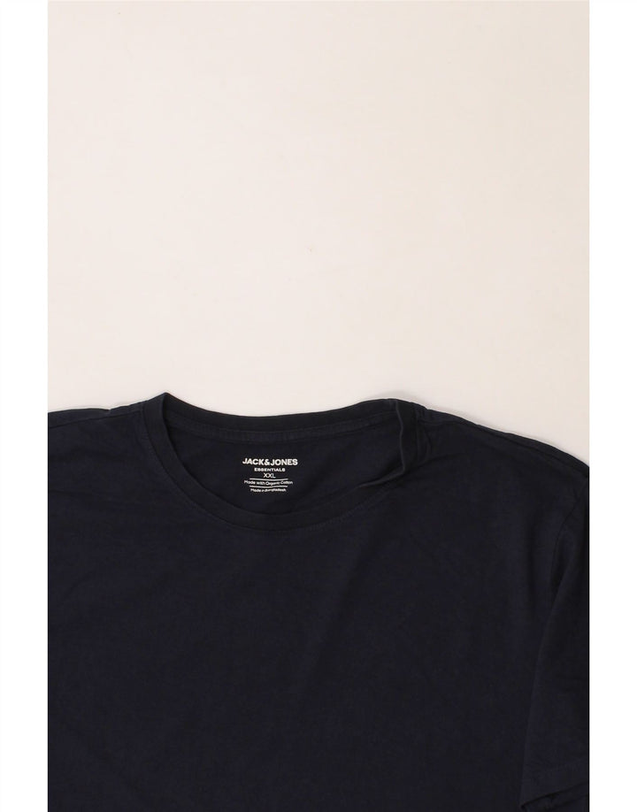 JACK & JONES Mens T-Shirt Top 2XL Navy Blue Cotton Vintage Jack & Jones and Second-Hand Jack & Jones from Messina Hembry 