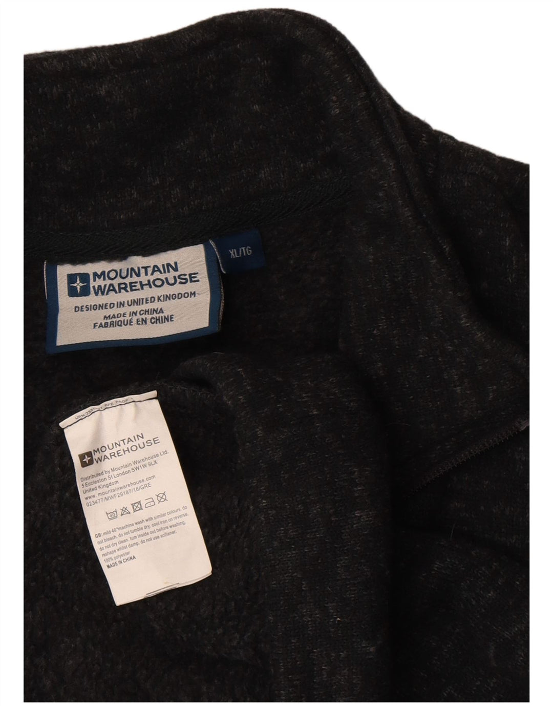 Felpa da uomo con collo con zip Mountain Warehouse Maglione XL Nero screziato