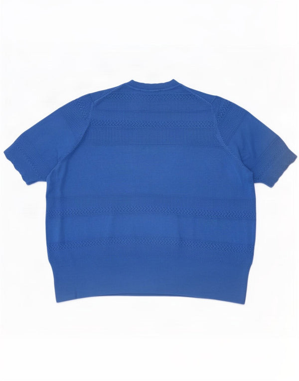 Maglione maglione girocollo a maniche corte da donna Marks & Spencer UK 20 2XL Blu