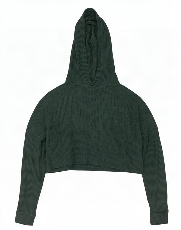 Topshop Top corto da donna oversize con cappuccio UK 16 grande viscosa verde