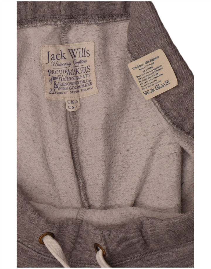 JACK WILLS Pantaloni da tuta con grafica da donna Joggers UK 10 Small Grigio
