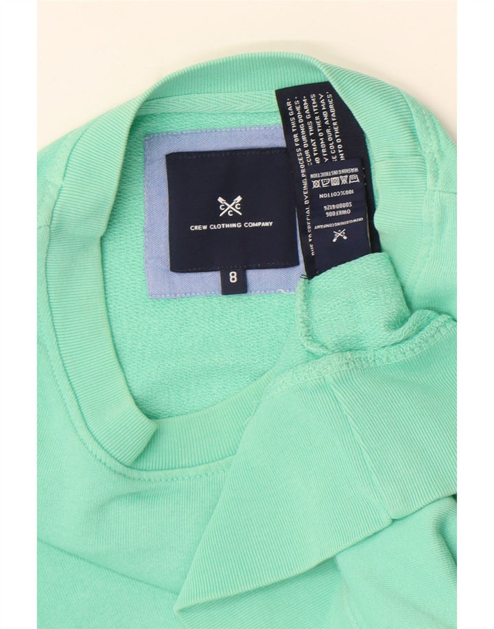 Crew Clothing Top oversize da donna manica lunga UK 8 piccolo cotone verde