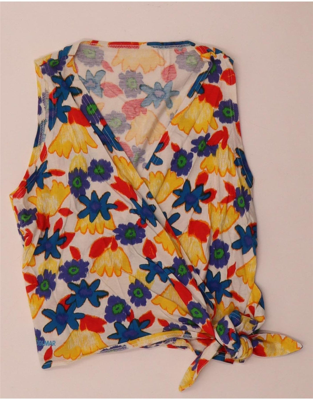 Top corto avvolgente da donna Colmar UK 14 grande cotone floreale multicolore