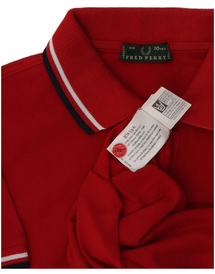 Polo Fred Perry da bambino 9-10 anni in cotone rosso