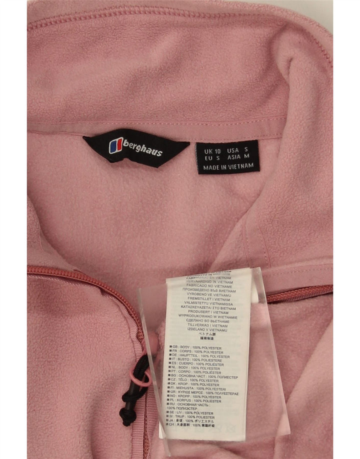 Maglione in pile da donna Berghaus con collo con zip UK 10 piccolo poliestere rosa