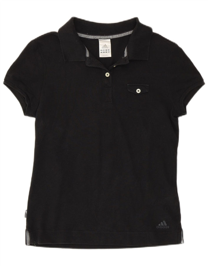 Polo Adidas da donna UK 12 media cotone nero