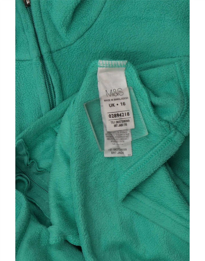 Giacca in pile da donna Marks & Spencer UK 16 Large Verde Poliestere