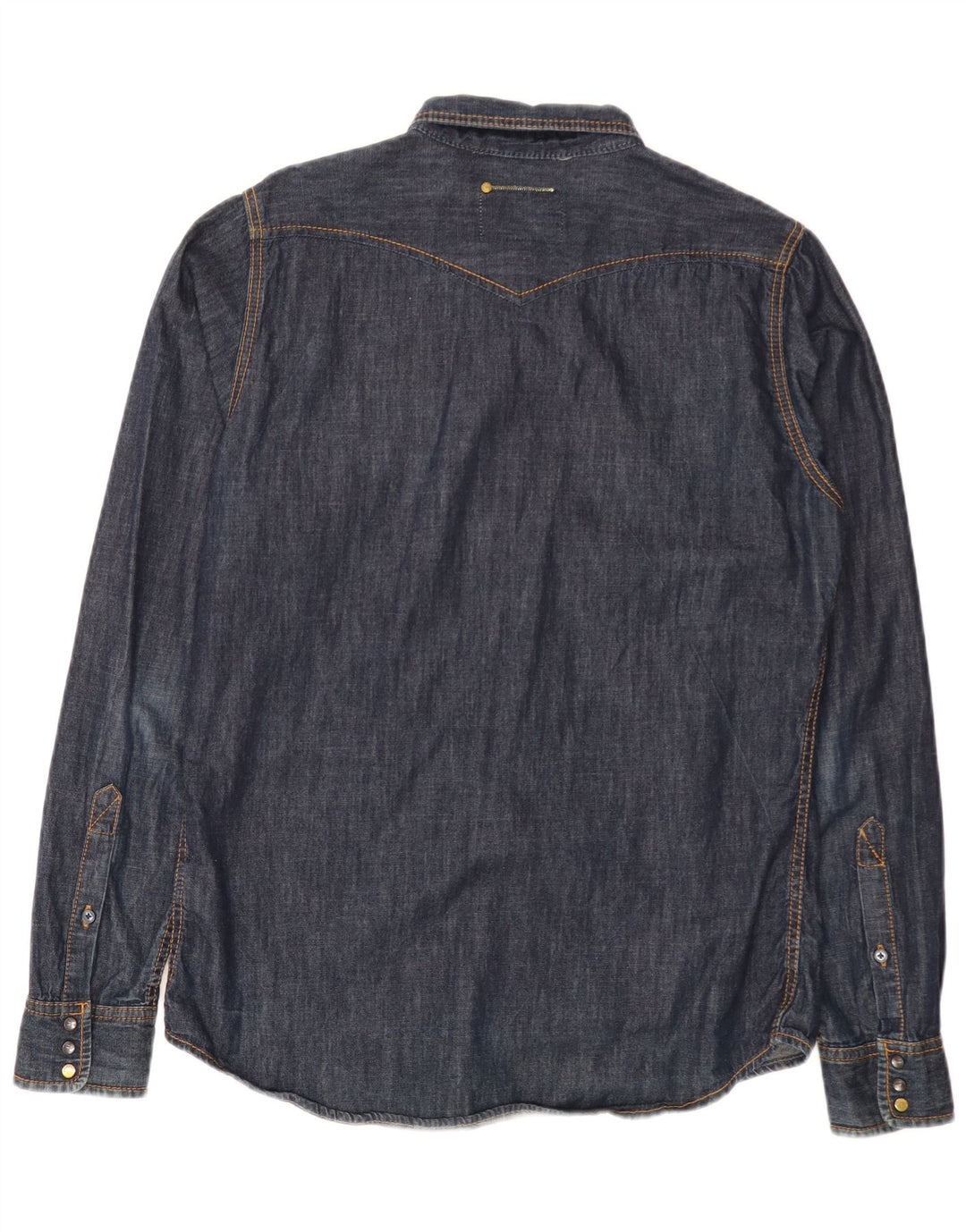 Camicia di jeans da uomo Diesel grande in cotone blu navy