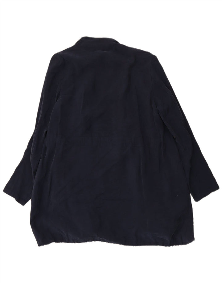 ZARA Womens Oversized Longline Cardigan Top UK 10 Small Navy Blue