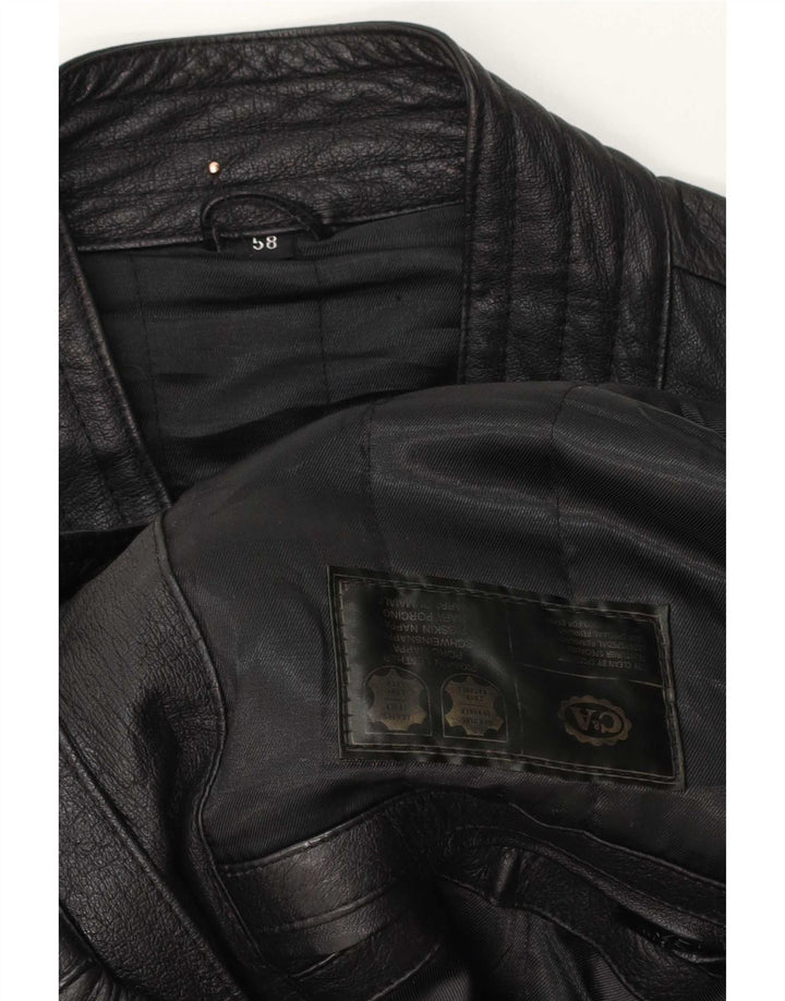 Giubbotto bomber in pelle da uomo C&A EU 58 XL Nero