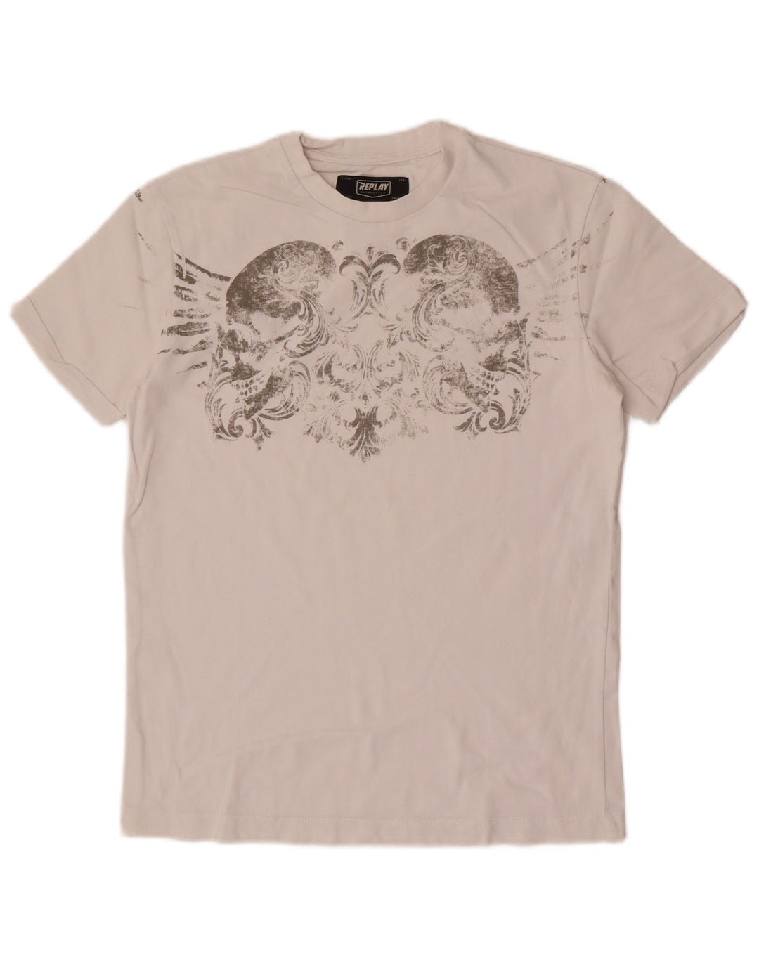 T-shirt grafica da uomo Replay Top piccola bianca