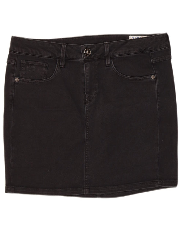 Mini gonna di jeans da donna G-Star W30 cotone nero medio