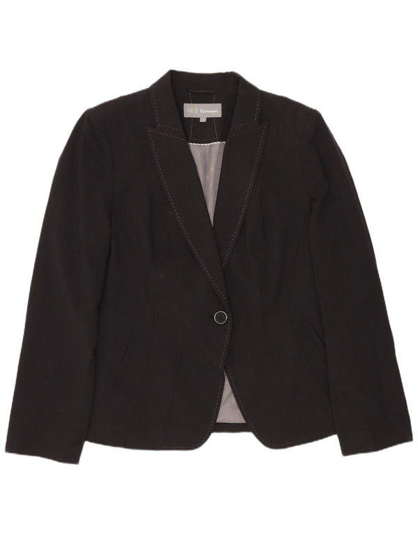 Giacca blazer a 1 bottone Marks & Spencer da donna UK 14 grande poliestere grigio
