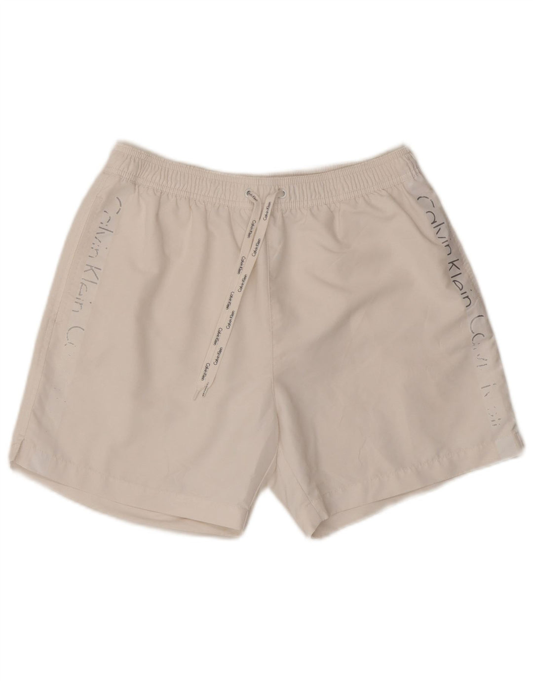 Pantaloncini da bagno grafici da uomo Calvin Klein poliestere bianco medio