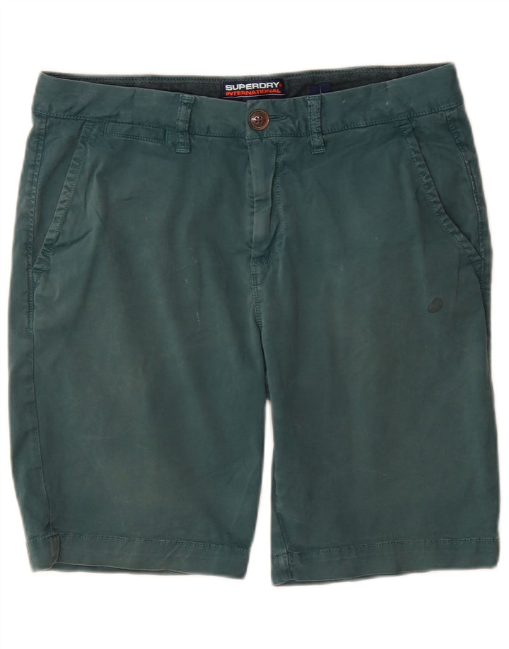 Pantaloncini chino regolari da uomo Superdry W32 cotone verde medio